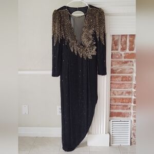 Niteline | Silk Beaded Asemetrical Formal Gown